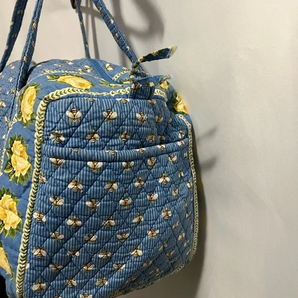 Vintage Vera Bradley Blue Floral Quilted Women's Bag - Picture 3 of 12